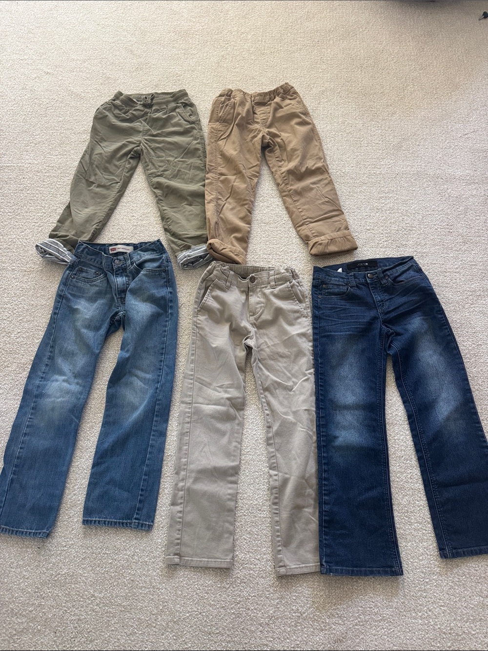 Lot Boys Pants Jeans Levi's Boys Jeans and Khaki Pants - Blue, Tan, Olive